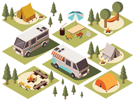 户外野营立体平面图