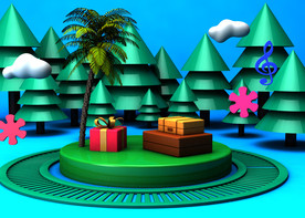 C4D立体展示场景元素