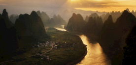 傍晚美丽的桂林山水