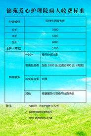 爱心护理院收费标准