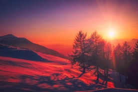 红色夕阳