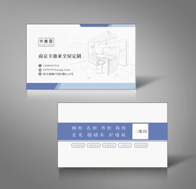 橱柜全屋定制室内设计名片模板图