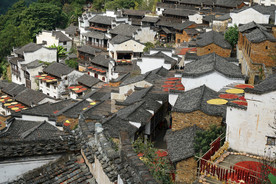 婺源篁岭徽派建筑晒秋景色