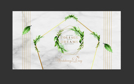 婚礼背景白色大理石森系婚礼