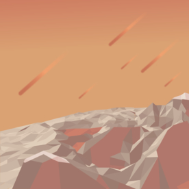 梦幻渐变火山喷发流星陨落素材