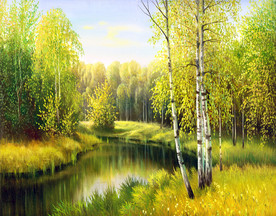 精美乡村油画风景油画喷绘素材