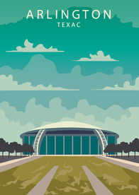 美国西部自然风景插画