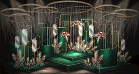 复古祖母绿婚礼效果图