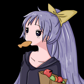 卡通手绘动漫女生吃海鲜美食