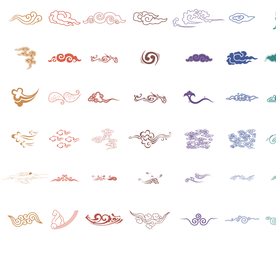 中式古典祥云纹路边框花纹