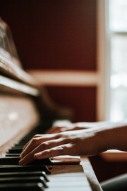 钢琴琴键弹琴图片