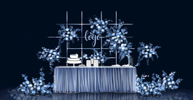 蓝色婚庆背景设计