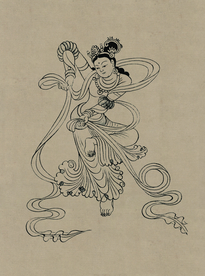 敦煌佛教绘画线稿图