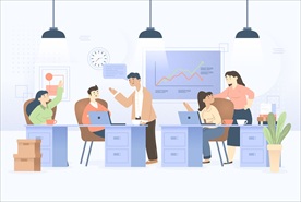 商务办公场景矢量插画