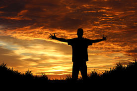 人物剪影轮廓摄影图片