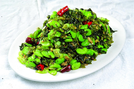 雪菜炒蚕豆
