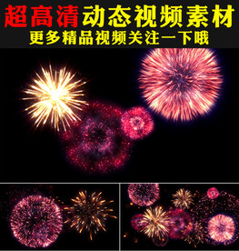 春节新年烟花礼花绽放视频