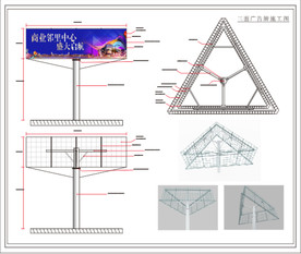 三面翻立柱广告牌