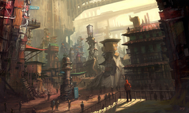 未来科幻场景大气插画