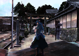 日式小清新街道风景插画