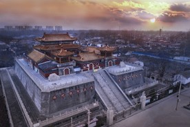 济宁古八景之 凤台夕照