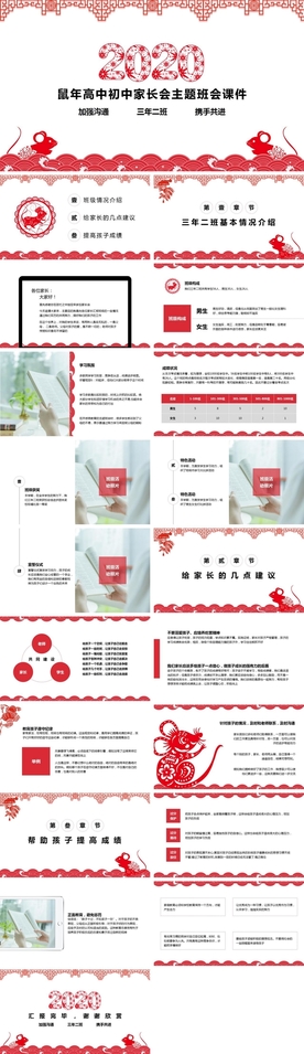 鼠年高中初中家长会主题班会课件