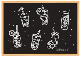 6款入饮料粉笔画