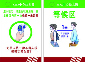 等候区 测体温 间隔一米
