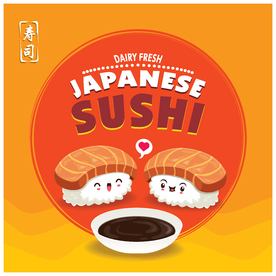 卡通寿司小人