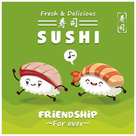 卡通寿司小人