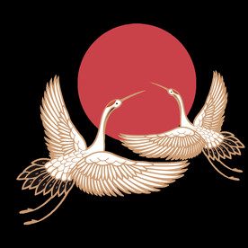 中国风古风仙鹤太阳