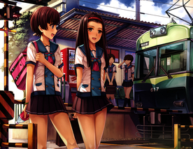 日本城市小清新插画