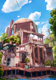 乡村田园 街景插画 梦幻风景