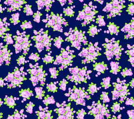 蓝底粉花