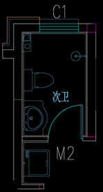 CAD 家装卫生间 布局