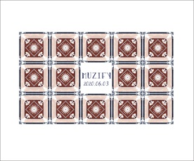 咖啡色复古花卉瓷砖图案