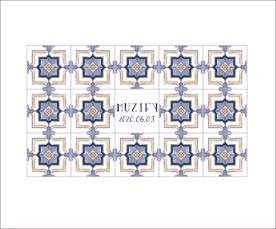 素雅蓝色瓷砖图案