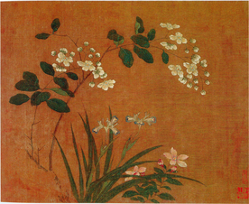 黄居寀花卉写生绘画