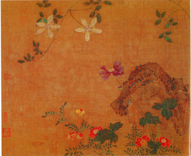 黄居寀花卉写生绘画