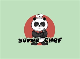 卡通熊猫厨师
