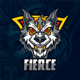 创意狼动物头像图案印花插画设计