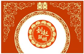 中式婚礼迎宾背景