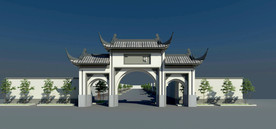 牌房效果图  门楼