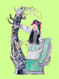 彝族美女素材图案