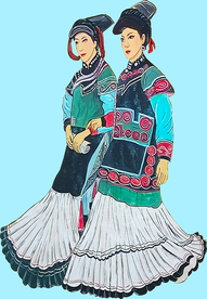 彝族美女素材图案
