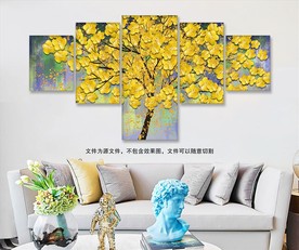 发财树油画装饰画