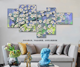 欧式发财树油画装饰画