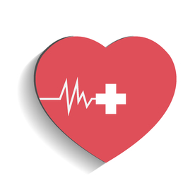 医院的红心心跳标志