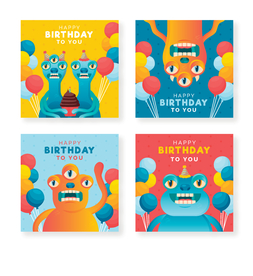 卡通小怪兽元素