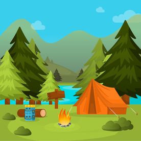 卡通野营